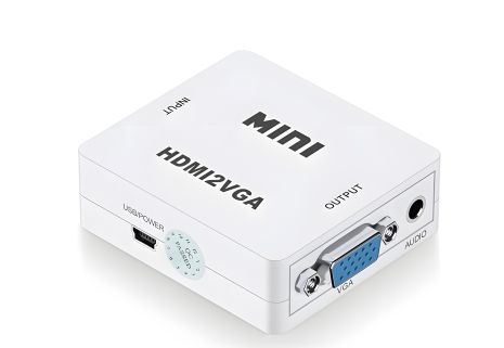 Мини-адаптер HDMI-VGA со звуком HDMI2VGA 1080P для ПК, ноутбуков, проекторов, телевизоров