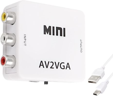 AV2VGA Адаптер RCA на VGA з аудіо, відеоконвертер 1080p з живленням USB