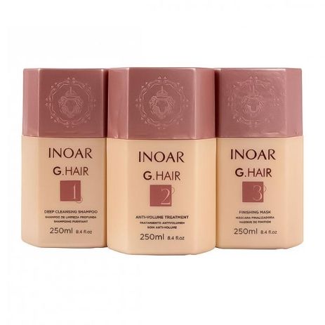 Набор кератина Inoar G.Hair для выпрямления волос, 3х250 мл