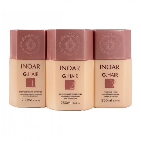 Набор кератина Inoar G.Hair для выпрямления волос, 3х250 мл Набор кератина Inoar G.Hair для выпрямления волос, 3х250 мл