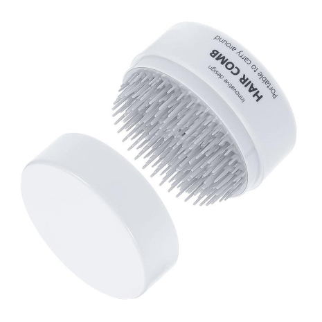 Компактная рacчecка-масcaжёр для волос Pocket Hair Brush карманный круглая белая Компактная рacчecка-масcaжёр для волос Pocket Hair Brush карманный круглая белая