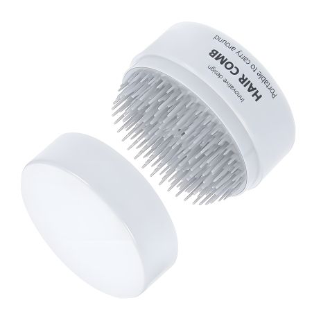 Компактний гребінець-масажер для волосся Pocket Hair Brush кишеньковий круглий білий
