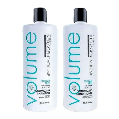 Набір Organic Keragen Volumizing шампунь та кондиціонер для об'єму волосся з кератином, 2х100 мл (розлив)
