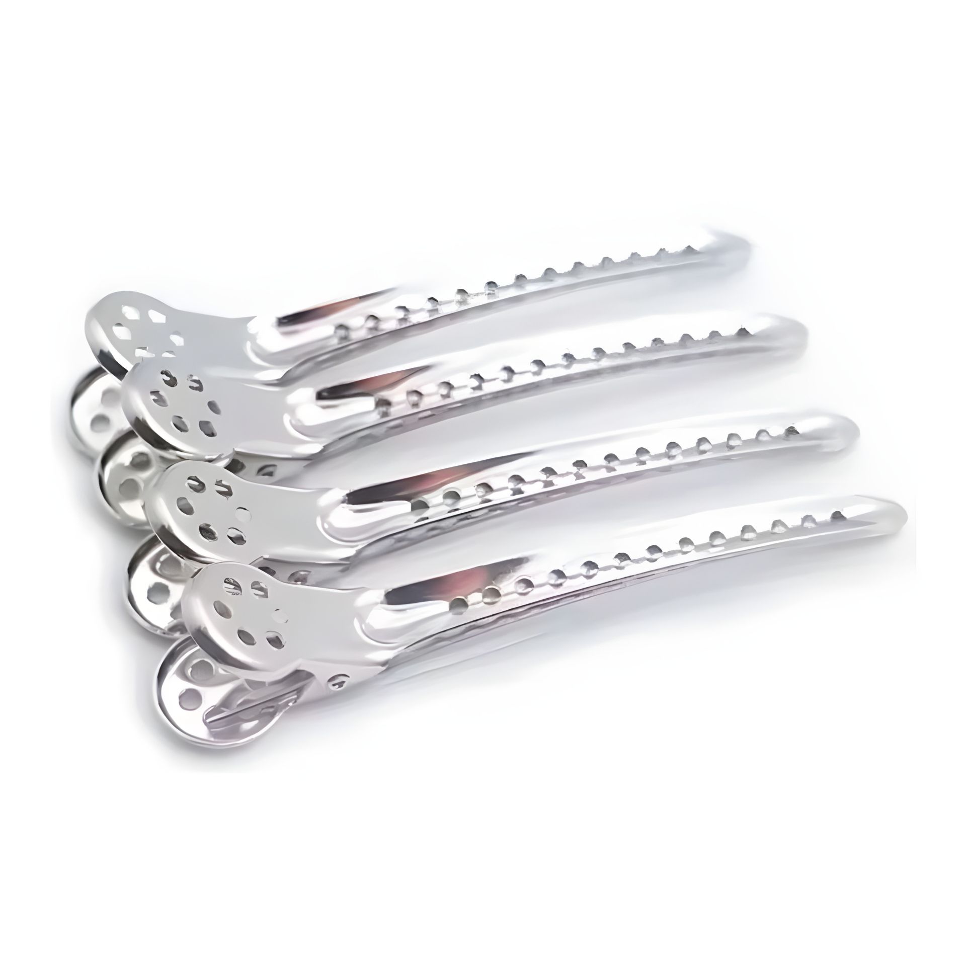 Зажимы для волос для стрижки, металлические с отверстиями, 9,5 см набор 6 шт Зажимы для волос для стрижки, металлические с отверстиями, 9,5 см набор 6 шт