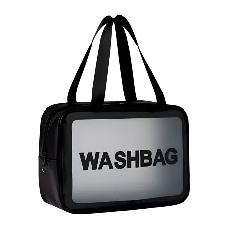 Органайзер косметичка Beauty Case з ручкою на блискавці дорожній несесер чорний, розмір L 30x13x21см