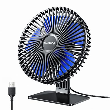 Вентилятор GAIATOP TF61, 13.5cm, 3 швидкості, USB 5V 1m, Black-Blue
