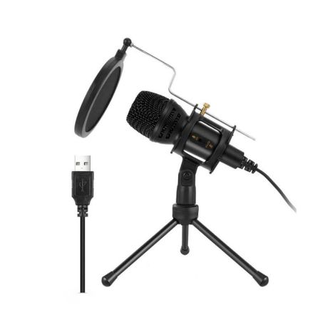 Мікрофон студійний настільний всеспрямований конденсаторний, USB, black Мікрофон студійний настільний всеспрямований конденсаторний, USB, black