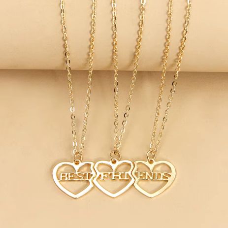 Кулоны тройные best friends forever подвески Тройной кулон для трех друзей подруг в виде сердца
