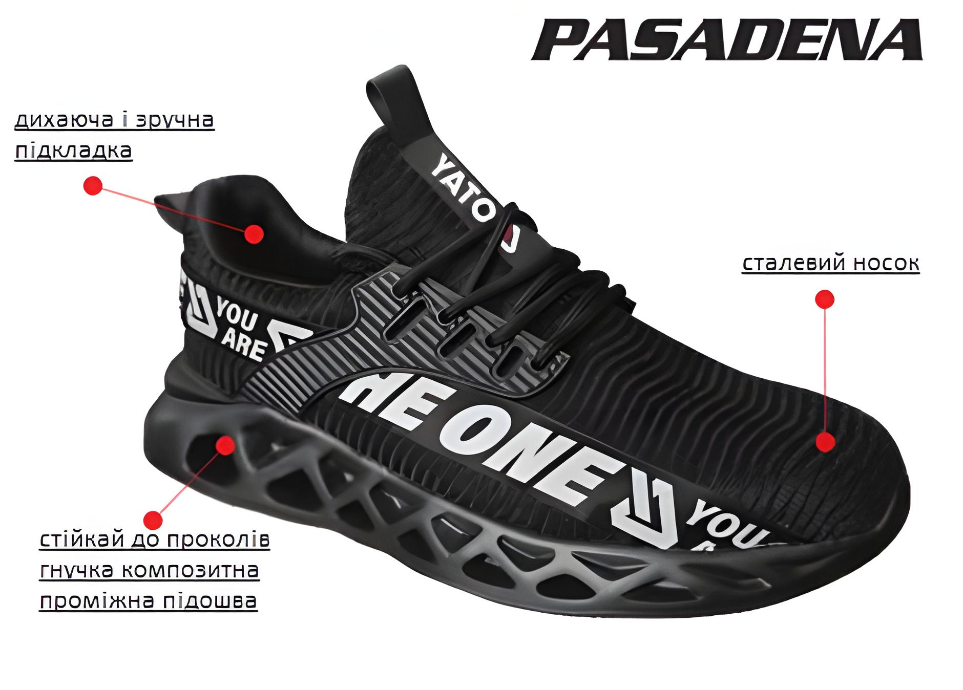 Семінар Нейлон Пасадена SB, розмір 43, з гумовою підошвою, Yato YT-80684 Семінар Нейлон Пасадена SB, розмір 43, з гумовою підошвою, Yato YT-80684