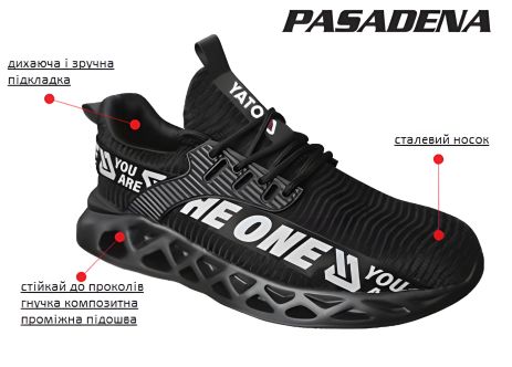Нейлонове взуття Пасадена SB, розмір 44, гумова підошва Yato YT-80685