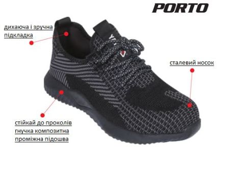 Взуття працює нейлоновий порто SB, розмір. 47, з гумовою підошвою yato yt-80678