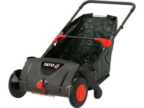 Складальник трави та листя з ручним приводом: на 2 колесах, робоча зона-53 см, 4 щітки, кошик-100 л Yato YT-86660