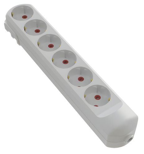 6-местная сетевая площадка с заземлением VIROK 09V240