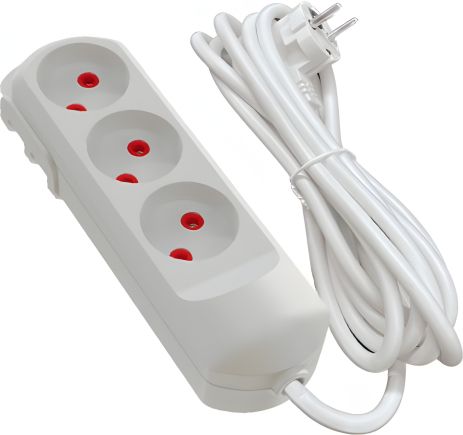 Мережеве розширення без заземлення, 3 гнізда, 5 м VIROK 09V115