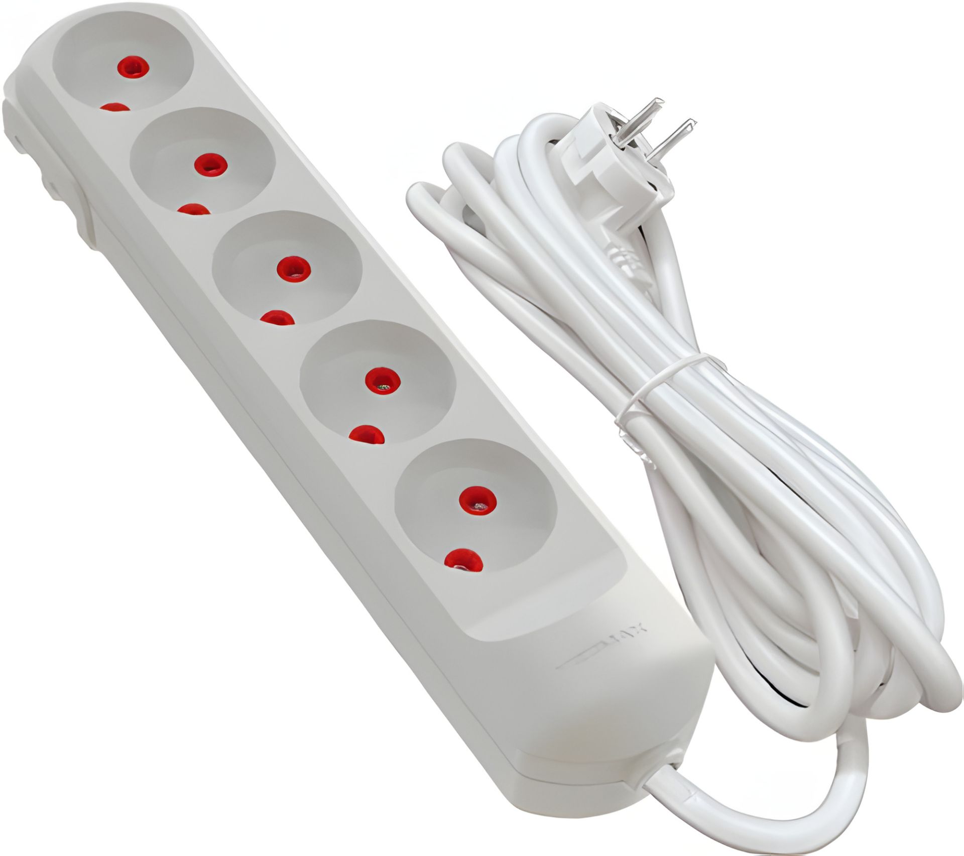 Подовжувач L = 2 м, з 5 гніздами без заземлення VIROK 09V132 Подовжувач L = 2 м, з 5 гніздами без заземлення VIROK 09V132