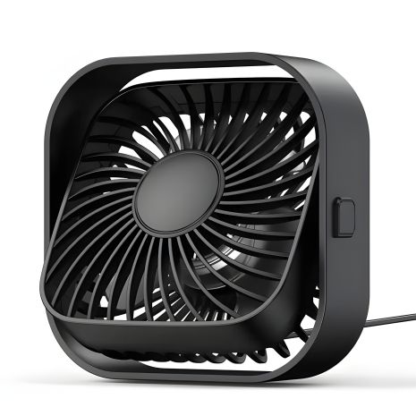 TOPK K51 USB Fan (8.5cm, 3 скорости, USB 5V 1m, 5W, 360 град.) black