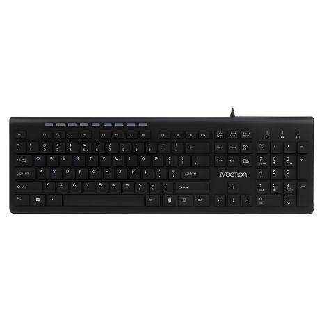 Мультимедійна клавіатура Meetion Wired Standard Ultrathin Keyboard K842, RU, EN розкладки, USB, 1.5m, black