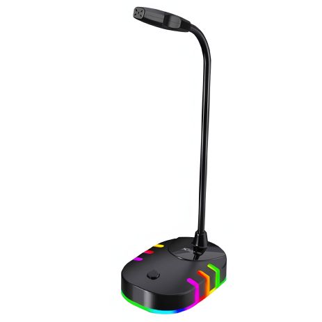 Дротовий ігровий мікрофон RGB XTRIKE XMC-02, 3.5mm, USB, 1.5m, black