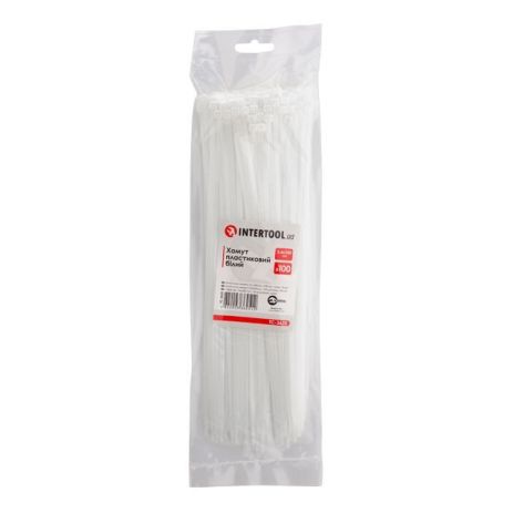 Хомут пластиковий 3,6*250 мм, білий, 100 од. INTERTOOL TC-3625