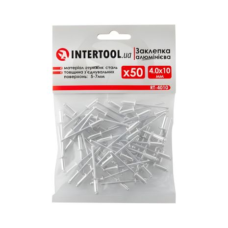Алюминиевая заклепка 4.0×10 мм, 50 шт. INTERTOOL RT-4010