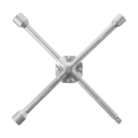 Укрепленный крестовой баллонный ключ, 1/2", 355×16 мм, 17×19×22 мм INTERTOOL HT-1602 Укрепленный крестовой баллонный ключ, 1/2", 355×16 мм, 17×19×22 мм INTERTOOL HT-1602