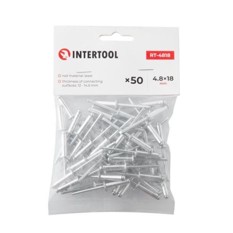 Заклепка алюминиевая, 4,8×18 мм, 50 шт. INTERTOOL RT-4818
