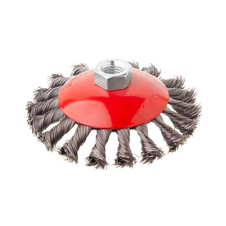 Конусна щітка 115 мм, M14, пучки крученого дроту, для КШМ, 12500 об/хв INTERTOOL BT-4115