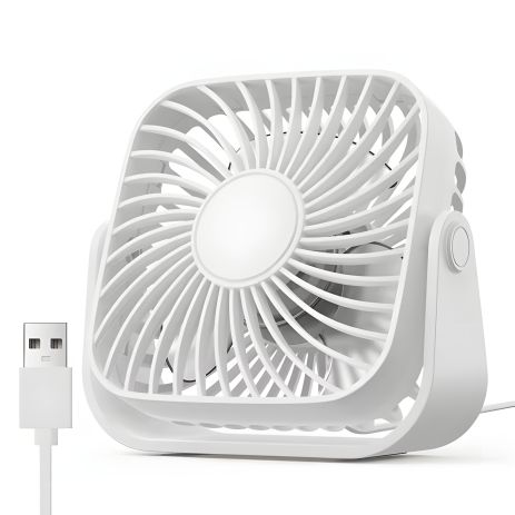 USB вентилятор TOPK K52 (8.5cm, 3 швидкості, USB 5V 1m, 5W, 360°) white USB вентилятор TOPK K52 (8.5cm, 3 швидкості, USB 5V 1m, 5W, 360°) white
