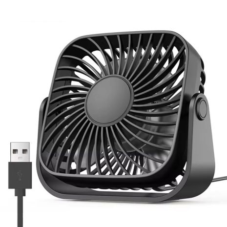 Вентилятор TOPK K52 (8.5cm, 3 швидкості, 5V USB 1m, 5W, 360°) чорний