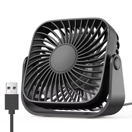 Вентилятор TOPK K52 USB (8.5cm, 3 швидкості, USB 5V 1m, 5W, 360град.) black Вентилятор TOPK K52 USB (8.5cm, 3 швидкості, USB 5V 1m, 5W, 360град.) black