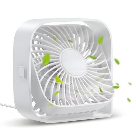 Вентилятор TOPK K50 USB (8.5cm, 3 швидкості, USB 5V 1m, 5W, 360град.) white