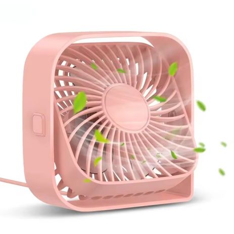 Вентилятор TOPK K50 USB (8.5cm, 3 швидкості, USB 5V 1m, 5W, 360град.) pink