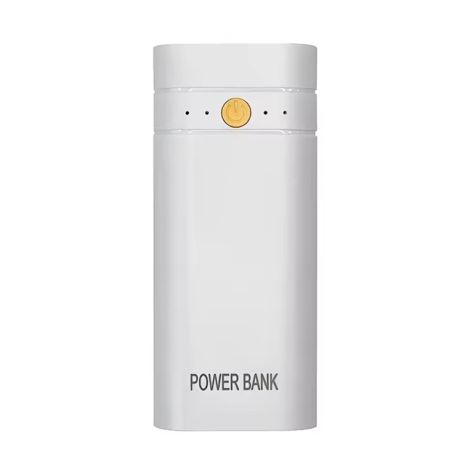 Корпус повербанка під АКБ 2x18650, 5V 2A, до 6000mAh, USB, Type-C, ліхтарик, White Корпус повербанка під АКБ 2x18650, 5V 2A, до 6000mAh, USB, Type-C, ліхтарик, White