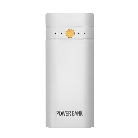 Корпус повербанка під АКБ 2x18650, 5V 2A, до 6000mAh, USB, Type-C, ліхтарик, White Корпус повербанка під АКБ 2x18650, 5V 2A, до 6000mAh, USB, Type-C, ліхтарик, White