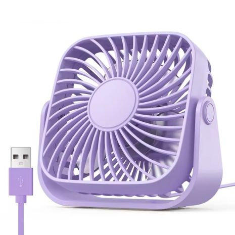 Вентилятор TOPK K52 USB (8.5cm, 3 швидкості, USB 5V 1m, 5W, 360град.) purple
