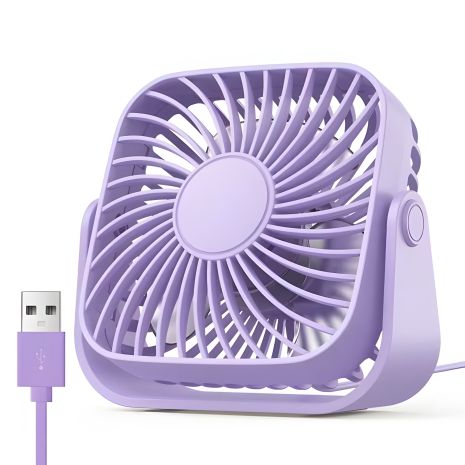 USB Вентилятор TOPK K52 (8.5cm, 3 швидкості, USB 5V 1m, 5W, 360°) purple