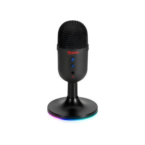Геймерський дротовий мікрофон RGB MARVO MIC-06, AUX, USB, 1.7m, black Геймерський дротовий мікрофон RGB MARVO MIC-06, AUX, USB, 1.7m, black