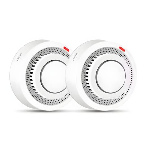 Комплект из 2х wifi датчиков дыма (пожарных датчиков) с сиреной Nectronix YG400A, приложение Tuya smart