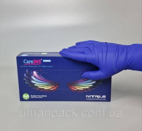 Перчатки Нитрил Кобальтовый(100шт) M"CARE 365" (1 пачка)