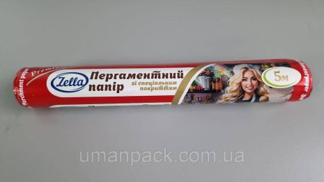 Пергамент для выпечки (5м*29см) Zella белый силиконовый (1 рул)