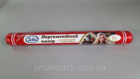 Пергамент для випікання (8 м*39 см) Zella білий силіконовий (1 рул)