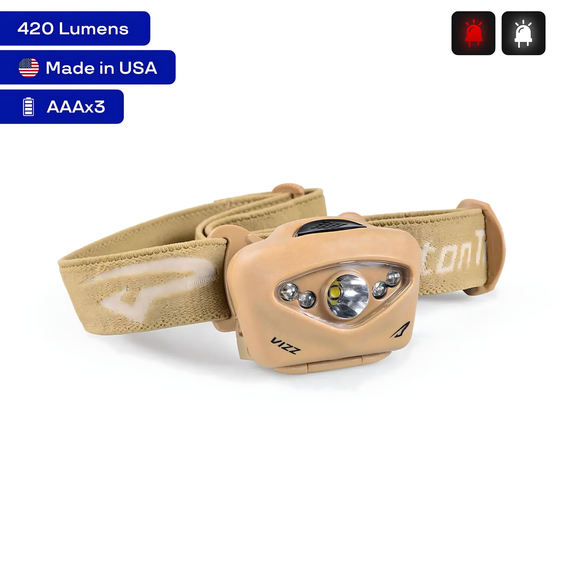 Принстон Tec Vizz налобний ліхтар, 420 Lumen MPLS Tan Принстон Tec Vizz налобний ліхтар, 420 Lumen MPLS Tan