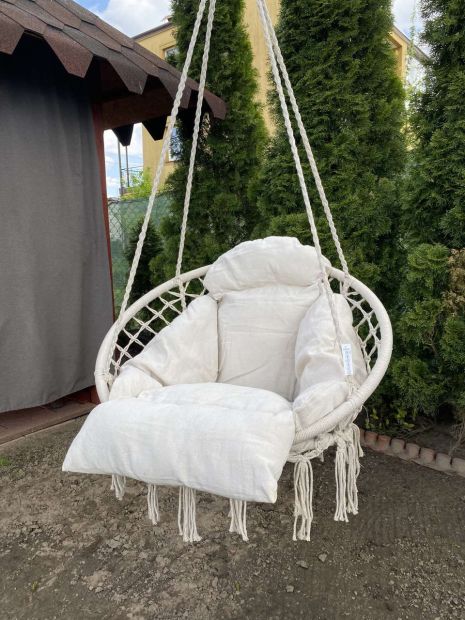 Подвесное кресло качеля BOHO с подушой XXXL садовая качеля
