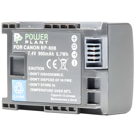 Акумулятор PowerPlant з чипом Canon BP-808 900mAh, 7.4V