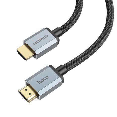 HDMI кабель Hoco US03 2.0 з нейлоновим обплетенням та позолоченими конекторами 4K 2m чорний