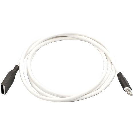 Кабель PowerPlant USB - Lightning, 1м, силикон, белый