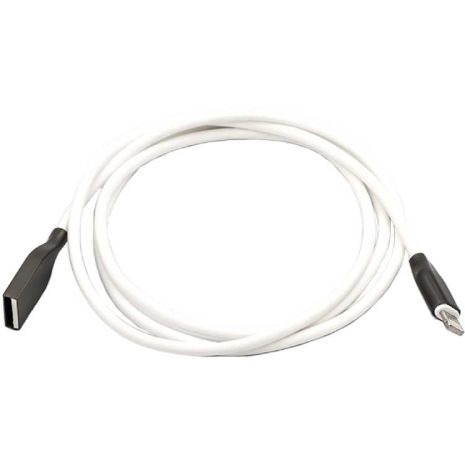 Кабель PowerPlant USB - Lightning, 1м, силікон, білий