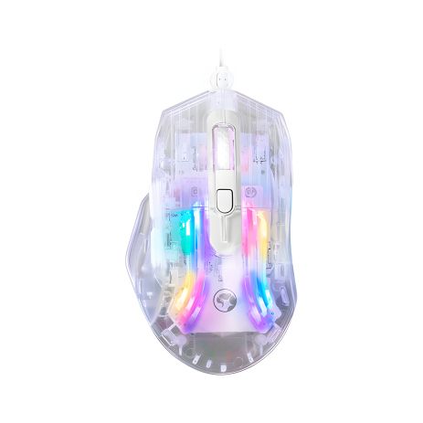 Дротова комп'ютерна миша MARVO MISTIC 40 Programmable Wired Mouse M413, 1200-7200DPI, USB, 1.5m, transparent