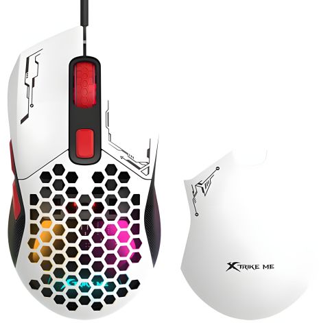 Дротова ігрова миша XTRIKE ME GM-316W Wired mouse, 800-7200 6 Step DPI, USB, 1.5m, white
