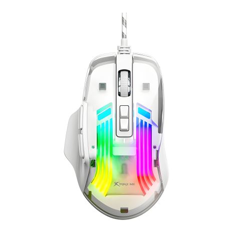 Дротова ігрова миша XTRIKE ME programmable GM-319 wired mouse, 1200-7200 6 step dpi, USB, white